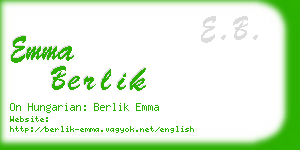 emma berlik business card